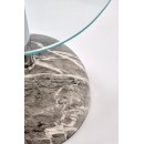 Стол журнальный HALMAR ARIANA серый мрамор/прозрачный